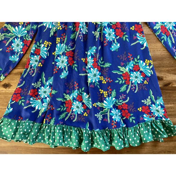 Matilda Jane Choose Your Own Path Blue Green Floral Merry & Bright Dress 10 - Picture 4 of 10